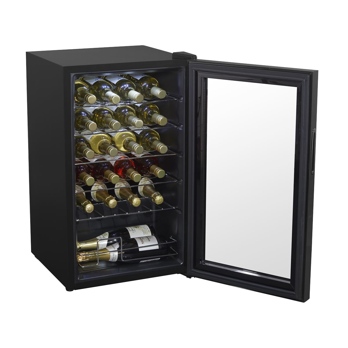 Baridi 24 Bottle Wine Fridge Digital Touch Screen Controls & LED Black DH9 DH9