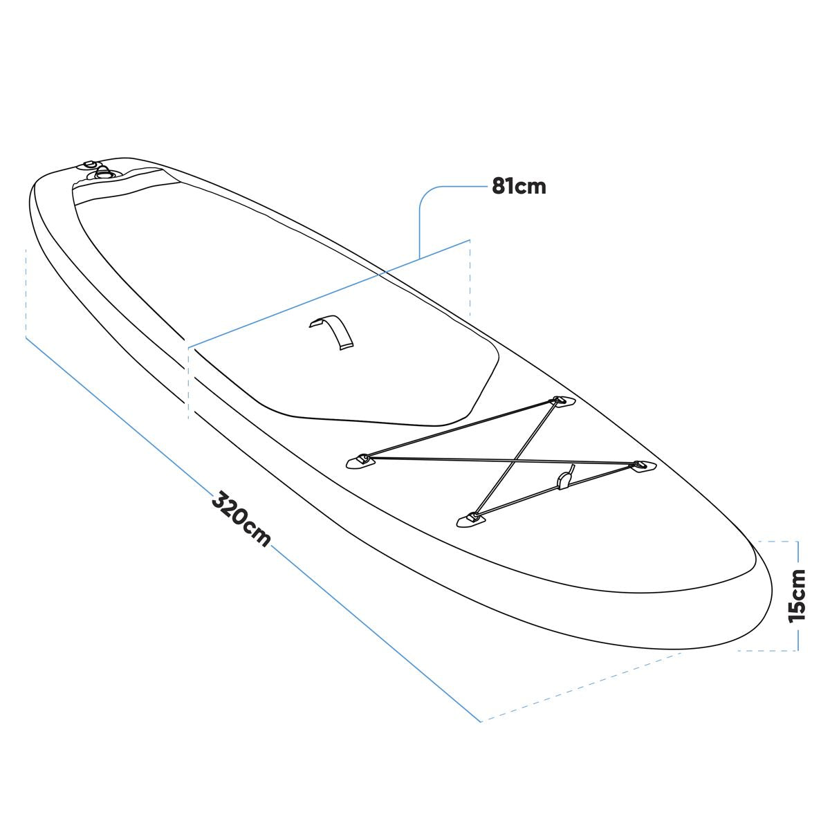 Sealey Dellonda Inflatable Stand-Up Paddle Board 10'6" Light Blue White DL152