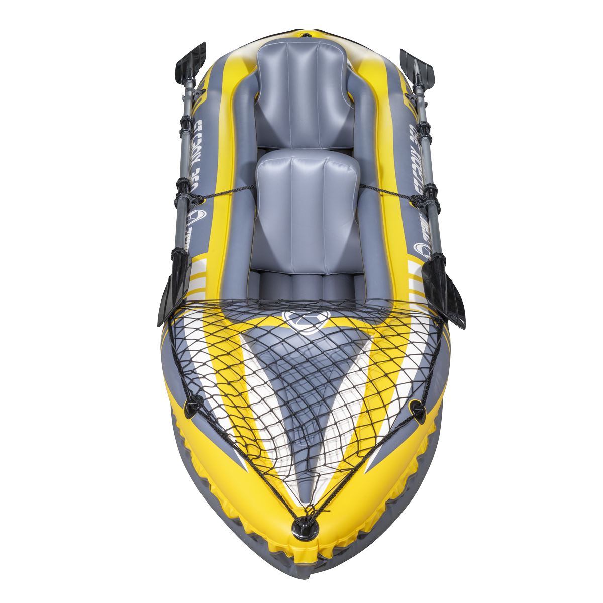 Dellonda Inflatable 2-Person Kayak Canoe Set with Pump Blue Yellow White DL155