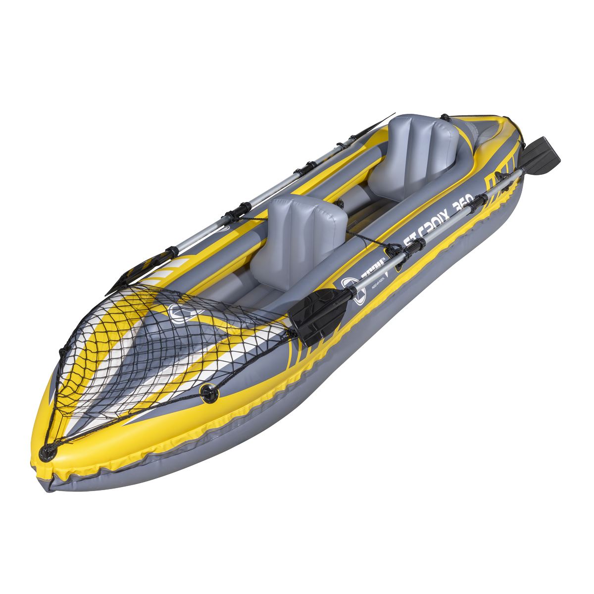 Dellonda Inflatable 2-Person Kayak Canoe Set with Pump Blue Yellow White DL155