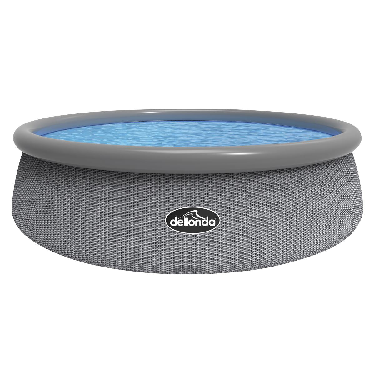 Sealey Dellonda 15ft Round Garden Kids Paddling Swimming Pool & Pump Grey Rattan DL18