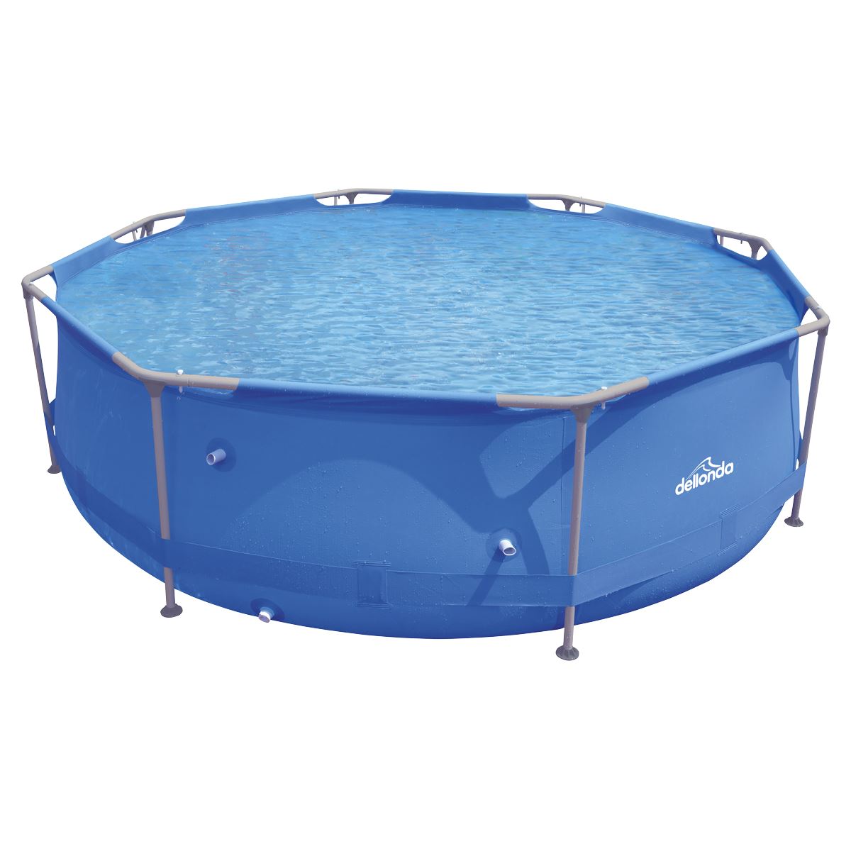 Dellonda 10ft Steel Frame Swimming Pool Round with Filter Pump Blue DL19