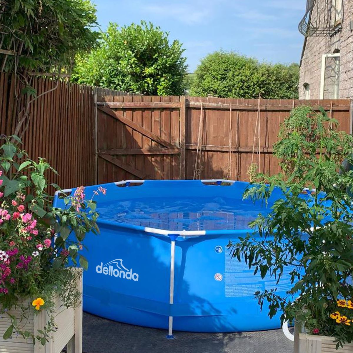 Dellonda 12ft Steel Frame Swimming Pool Round with Filter Pump Blue DL20