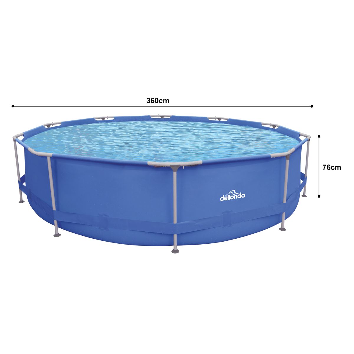 Dellonda 12ft Steel Frame Swimming Pool Round with Filter Pump Blue DL20