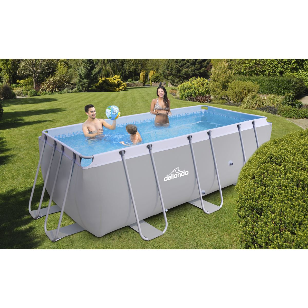 Dellonda 13ft Deluxe Steel Swimming Pool with Filter Pump DL21