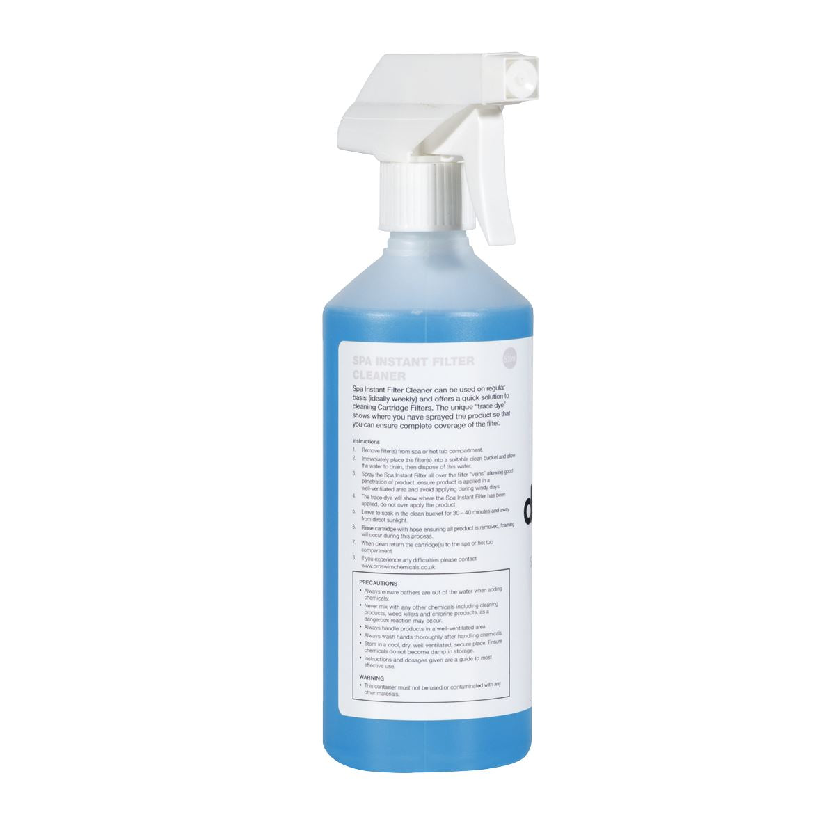Dellonda Hot Tub Spa Swimming Pool Instant Cartridge Filter Cleaner 500ml DL61