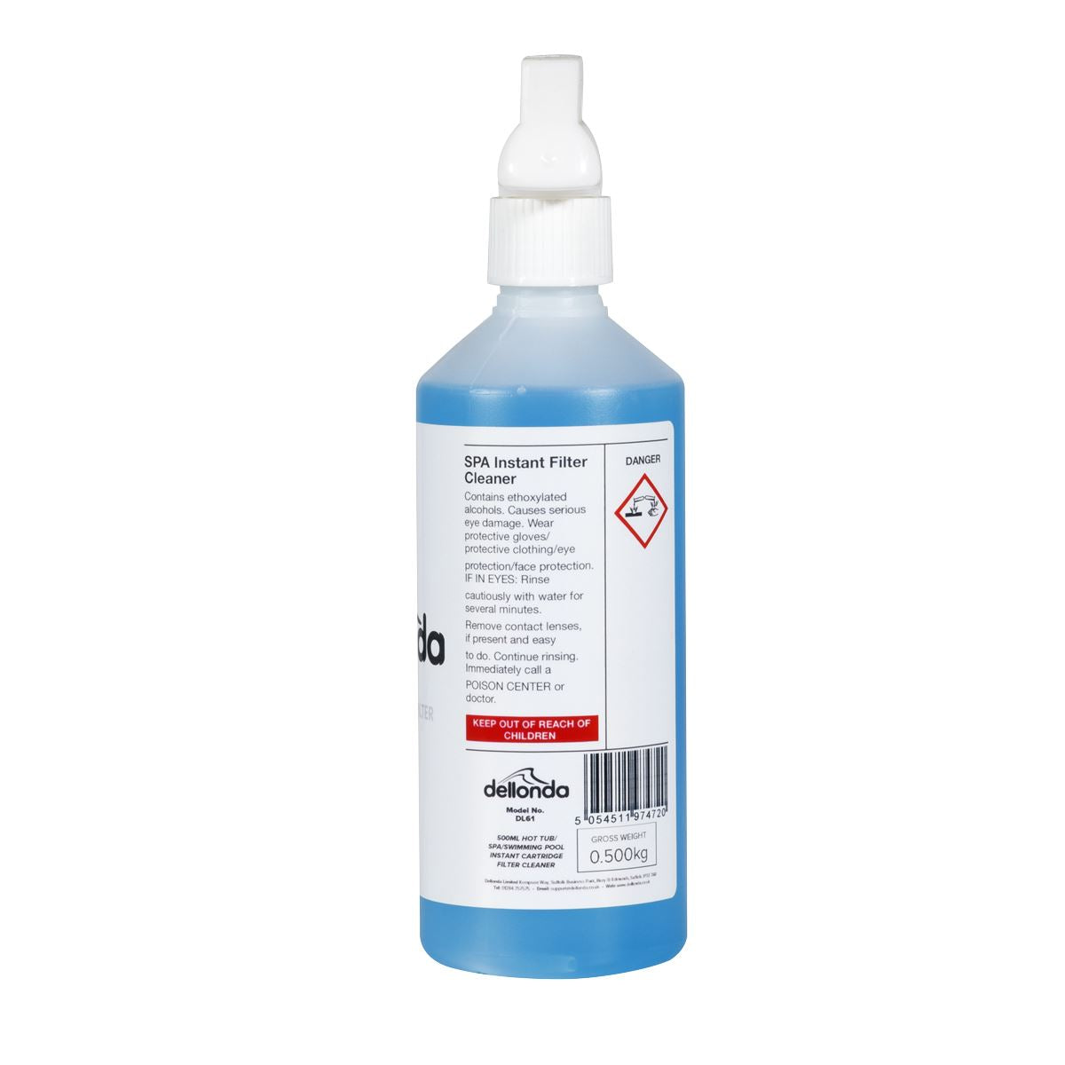 Dellonda Hot Tub Spa Swimming Pool Instant Cartridge Filter Cleaner 500ml DL61