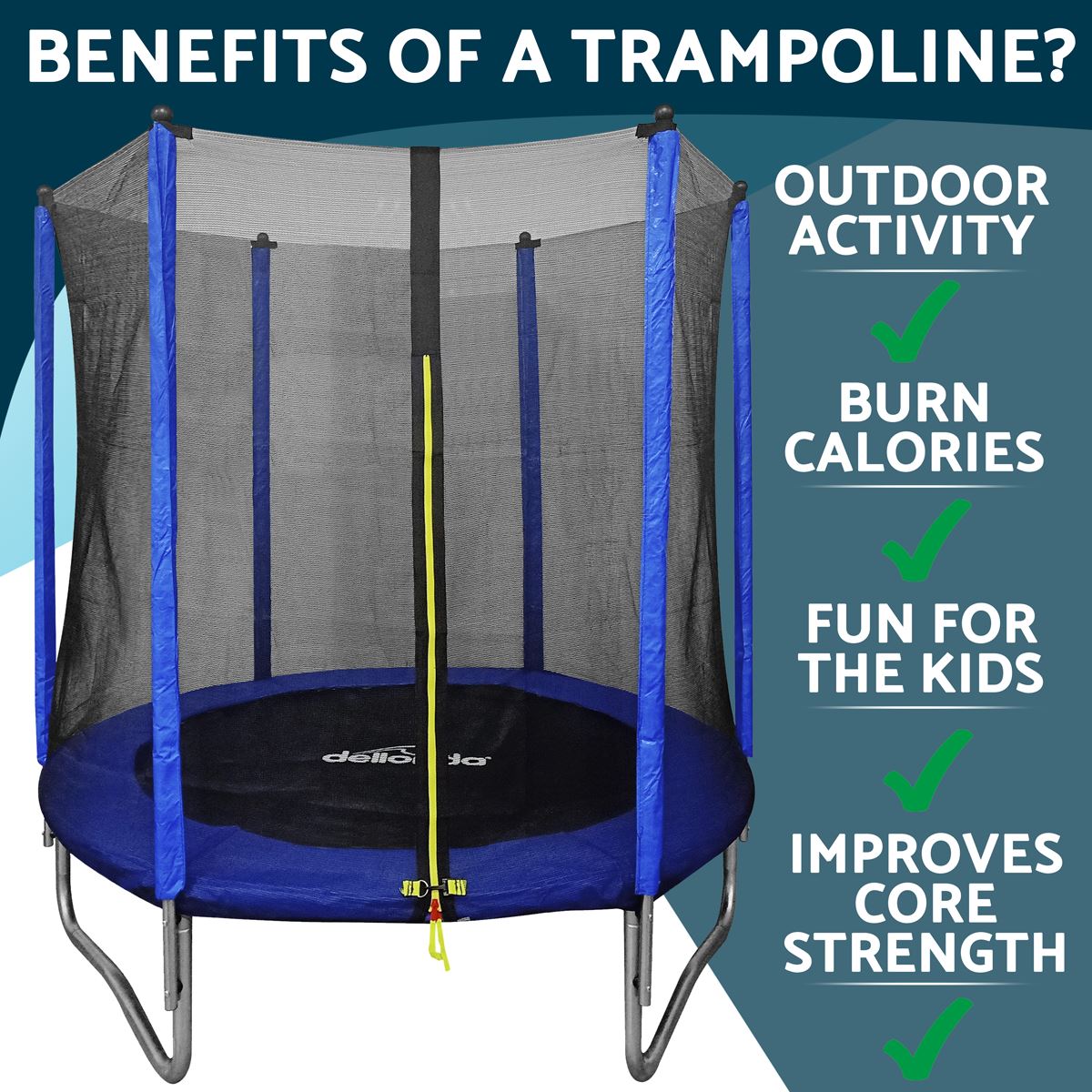 Sealey Dellonda 6ft Heavy Duty Outdoor Trampoline with Safety Enclosure Net DL66