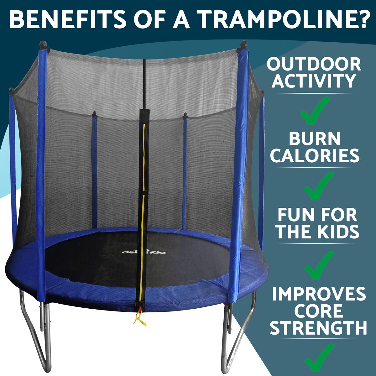 Sealey Dellonda 8ft Heavy-Duty Outdoor Trampoline with Safety Enclosure Net DL67