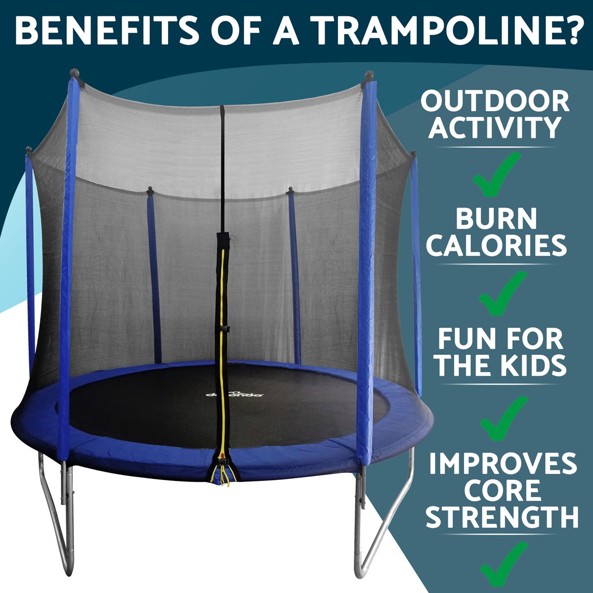 Sealey Dellonda 10ft Heavy-Duty Outdoor Trampoline with Safety Enclosure Net DL68