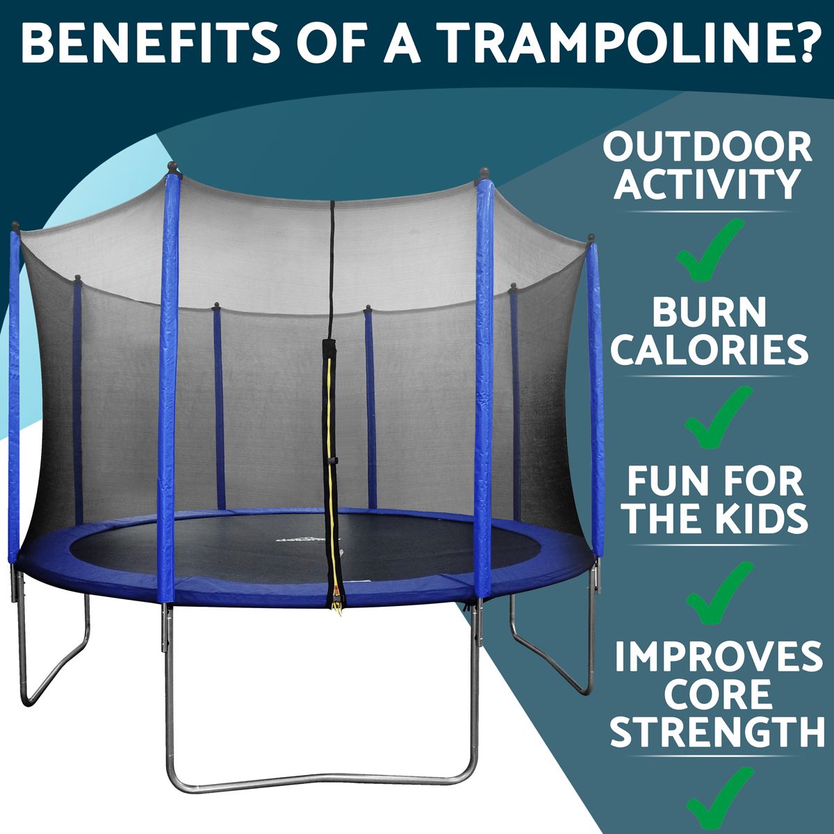 Sealey Dellonda 12ft Heavy-Duty Outdoor Trampoline with Safety Enclosure Net DL69