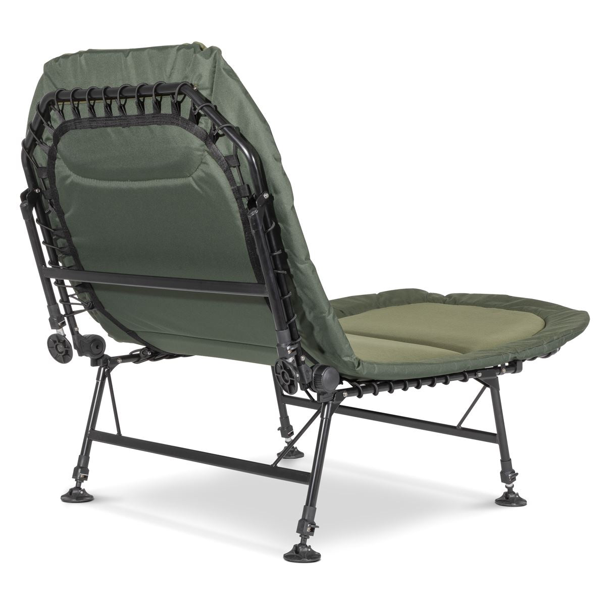 Dellonda Wide Adjustable Fishing Bedchair Fleece Mattress Pillo 3 Legs & 6 DL78