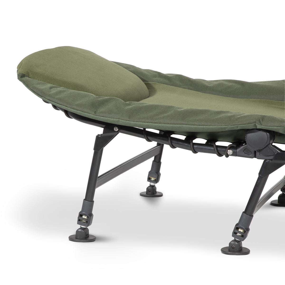 Dellonda Wide Adjustable Fishing Bedchair Fleece Mattress Pillo 3 Legs & 6 DL78