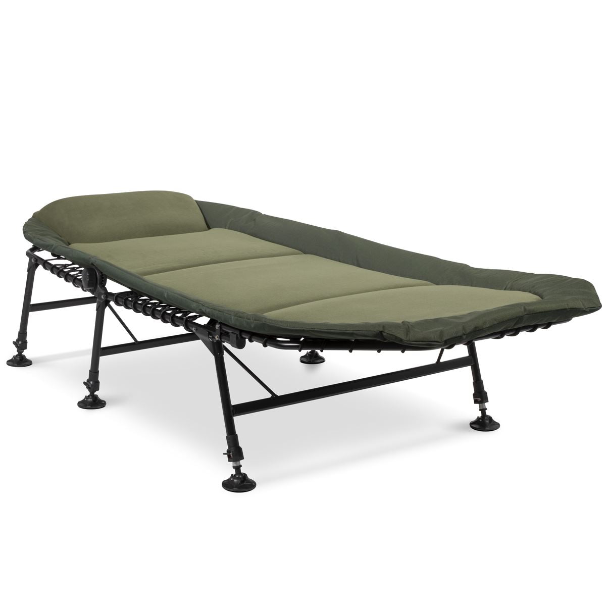 Dellonda Wide Adjustable Fishing Bedchair Fleece Mattress Pillo 3 Legs & 6 DL78