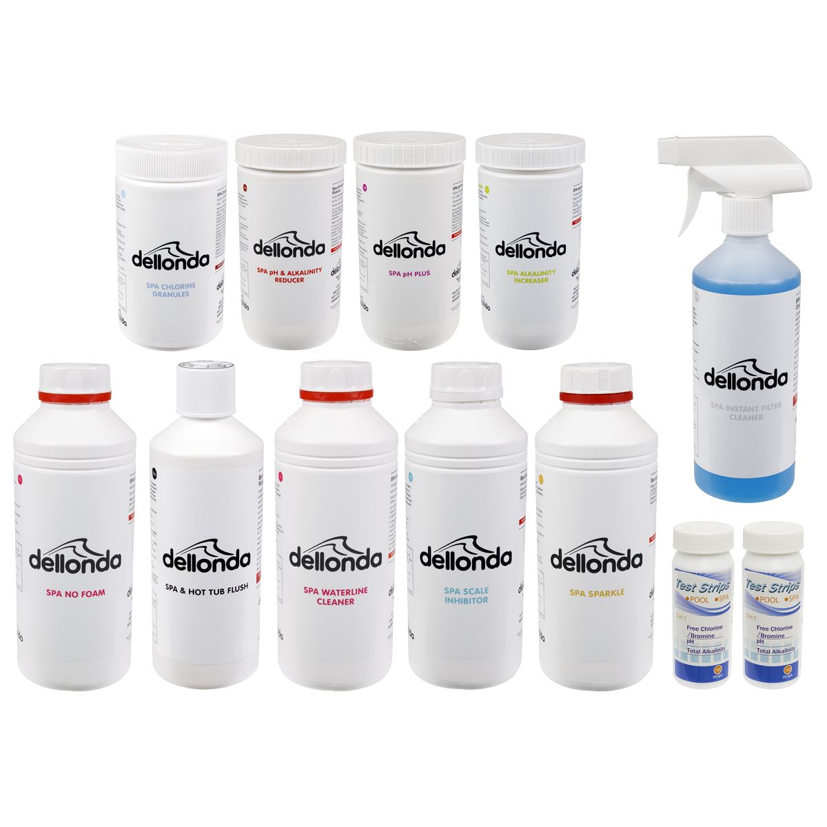 Sealey Dellonda Hot Tub/Spa Master Kit 10 Chemicals & Test Strips DL87