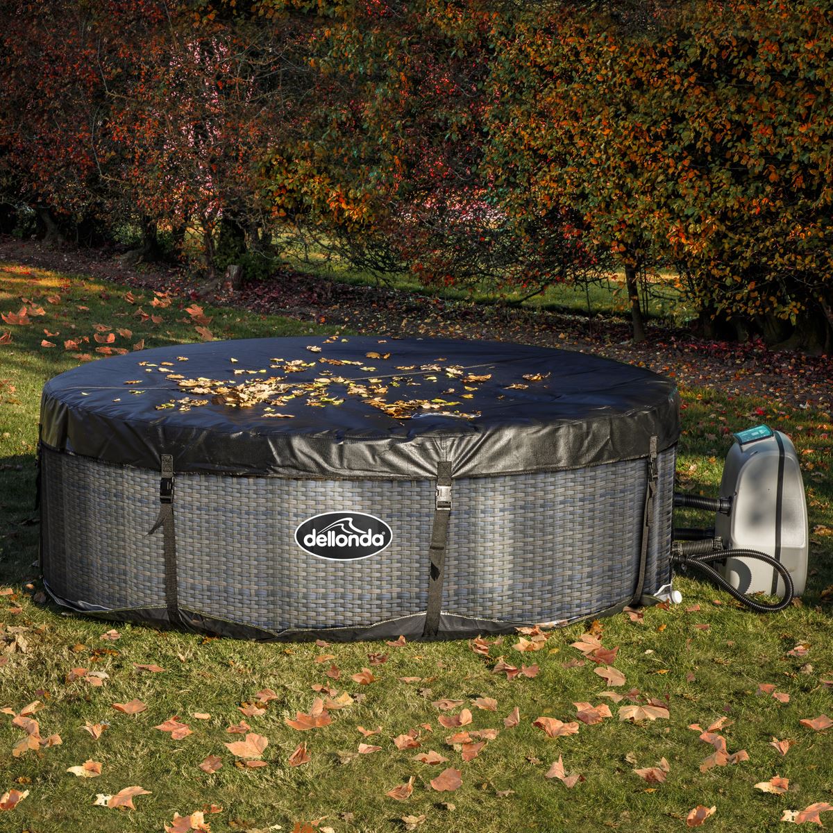 Sealey Dellonda 4-6 Person Inflatable Hot Tub Spa with Smart Pump - Rattan Effect DL91