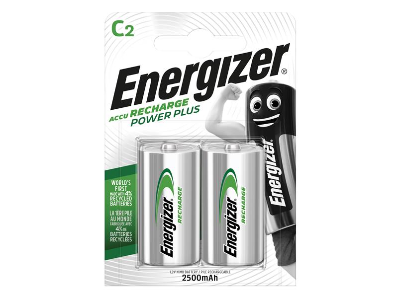 Energizer® Recharge Power Plus C Cell Batteries RC2500 mAh (Pack 2) ENGRCC2500