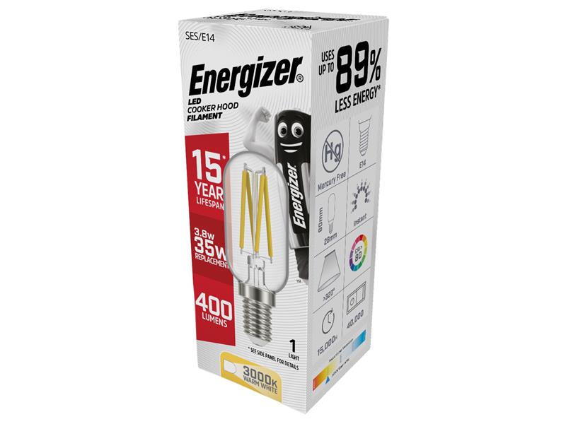 Energizer® LED SES (E14) Cooker Hood Filament Bulb, Warm White 420 lm 3.8W ENGS13563