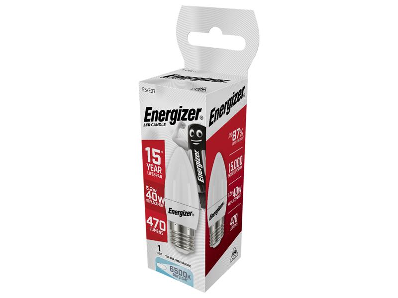 Energizer® LED ES (E27) Opal Candle Non-Dimmable Bulb, Daylight 470 lm 5.2W ENGS13574