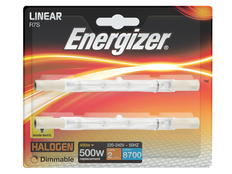 Energizer® Halogen R7S 118mm Eco Linear Dimmable Bulb, 8700 lm 400W (Pack 2) ENGS5163