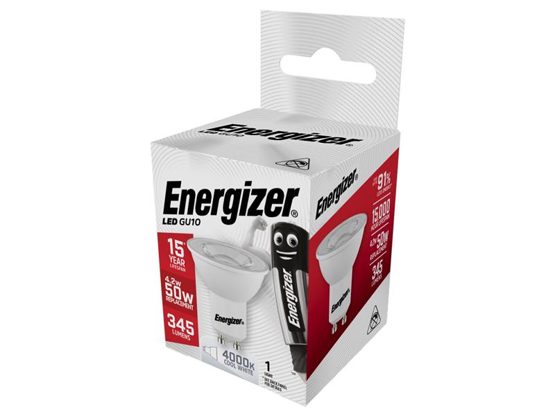 Energizer® LED GU10 36° Non-Dimmable Bulb, Cool White 345 lm 4.2W ENGS8825