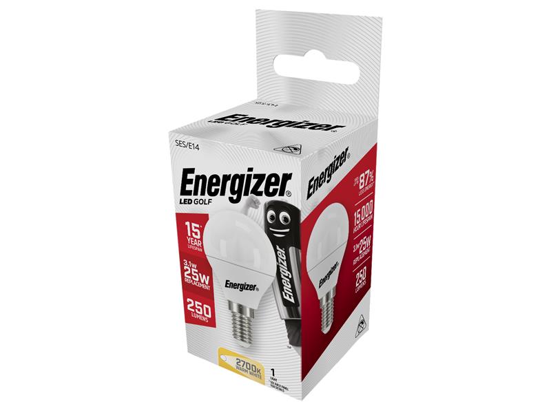 Energizer® LED SES (E14) Opal Golf Non-Dimmable Bulb, Warm White 250 lm 3.1W ENGS8837