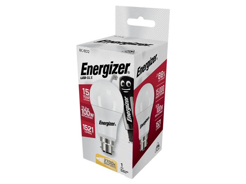 Energizer® LED BC (B22) Opal GLS Non-Dimmable Bulb, Warm White 1521 lm 13.2W ENGS8865