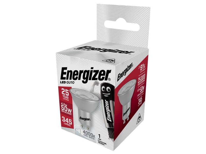 Energizer® LED GU10 HIGHTECH Non-Dimmable Bulb, Cool White 370 lm 5W ENGS8872