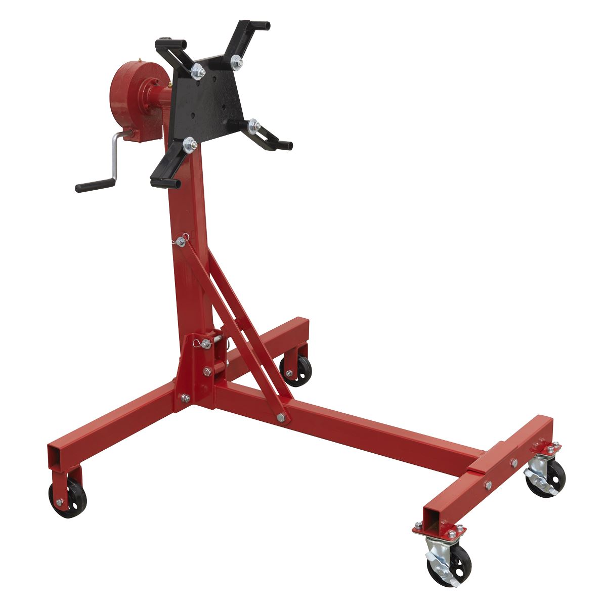 Sealey Folding 360� Rotating Engine Stand with Geared Handle Drive, 450kg Capacity ES480D