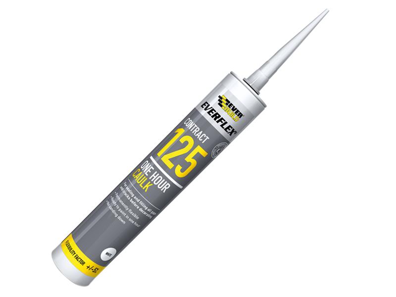 Everbuild Sika One Hour Caulk 125 White 380ml EVB125C4