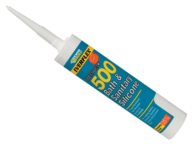 Everbuild Sika 500 Bath & Sanitary Silicone Sealant Manhattan Grey 290ml EVB500GY