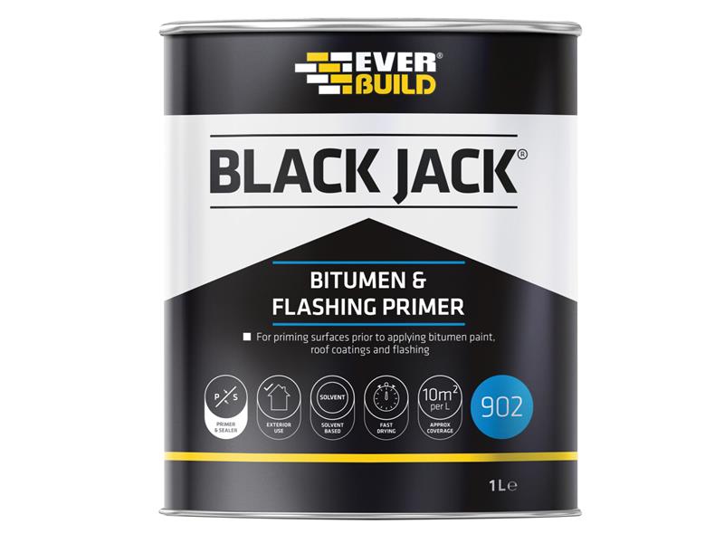 Everbuild Sika Black Jack® 902 Bitumen & Flashing Primer 1 litre EVB90201