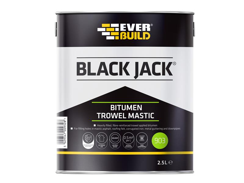 Everbuild Sika Black Jack® 903 Bitumen Trowel Mastic 2.5 litre EVB90302