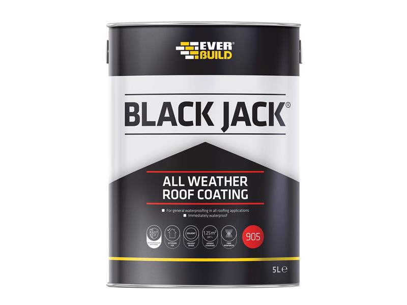 Everbuild Sika Black Jack® 905 All Weather Roof Coating 5 litre EVB90505