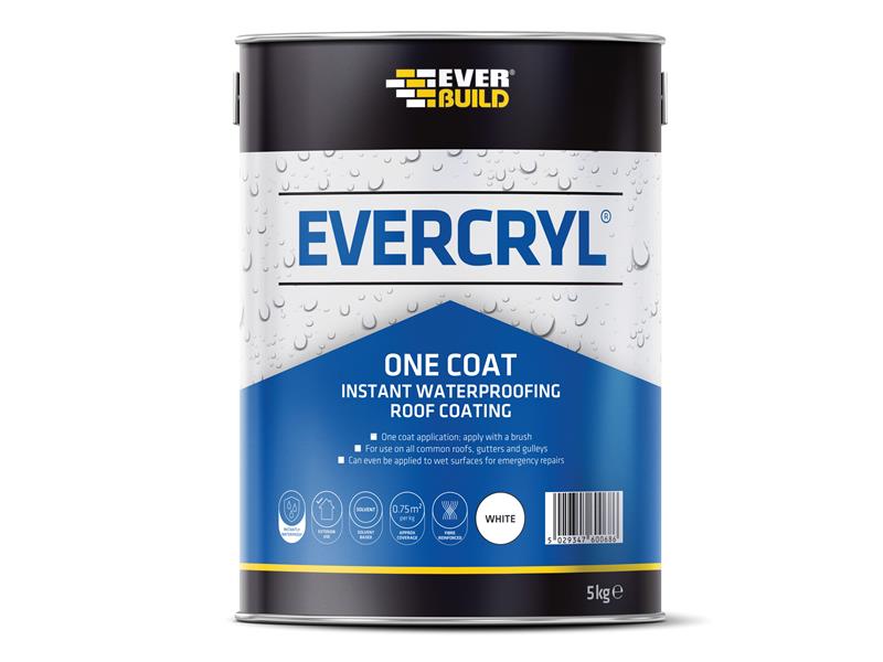 Everbuild Sika EVERCRYL® One Coat White 5kg EVBEVCWE5