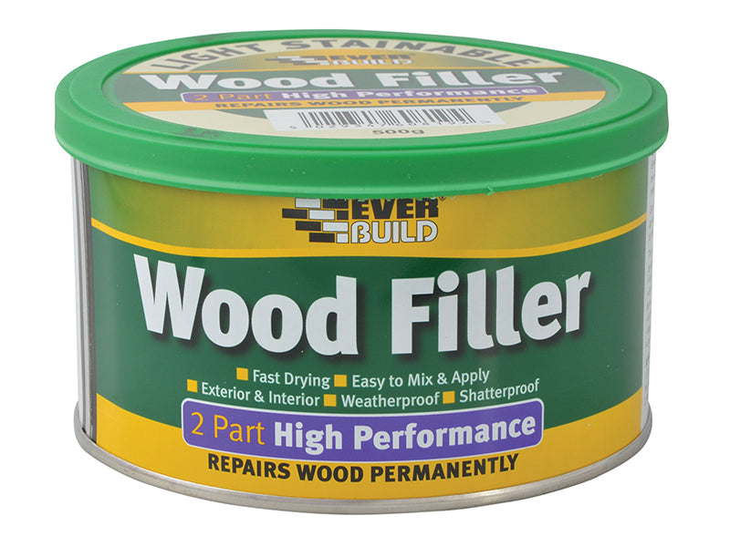 Everbuild Sika 2-Part High-Performance Wood Filler Light Stainable 500g EVBHPWFL500