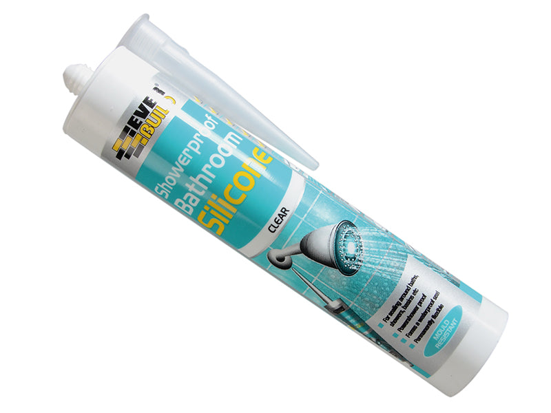 Everbuild Sika Showerproof Bathroom Silicone Translucent 280ml EVBSHOWTR