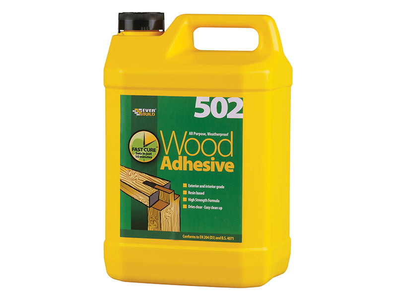 Everbuild Sika 502 All Purpose Weatherproof Wood Adhesive 5 litre EVBWOOD5