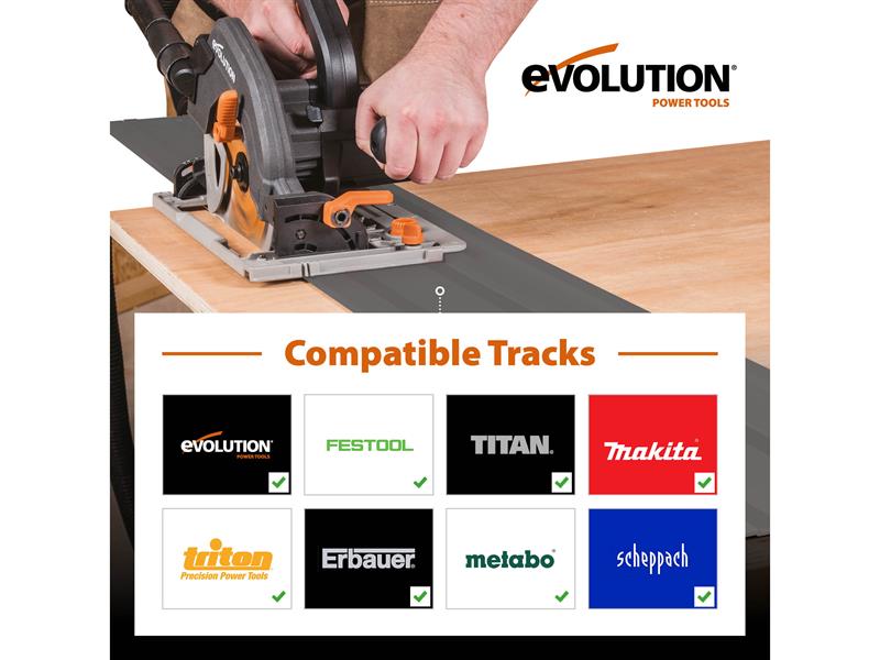 Evolution R185CCSX Circular Track Saw Kit 185mm 1600W 240V EVL185CCSXP