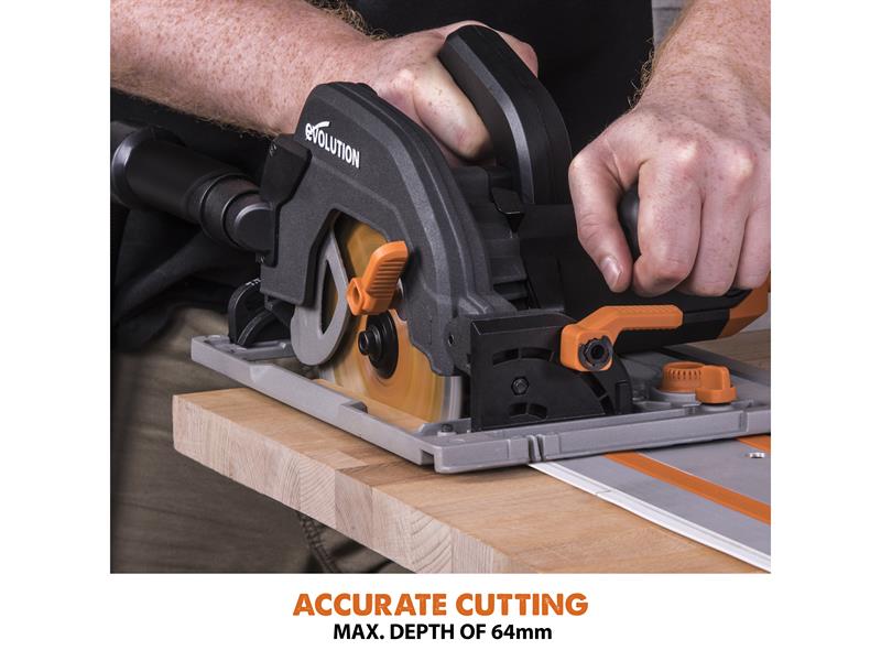 Evolution R185CCSX Circular Track Saw Kit 185mm 1600W 240V EVL185CCSXP