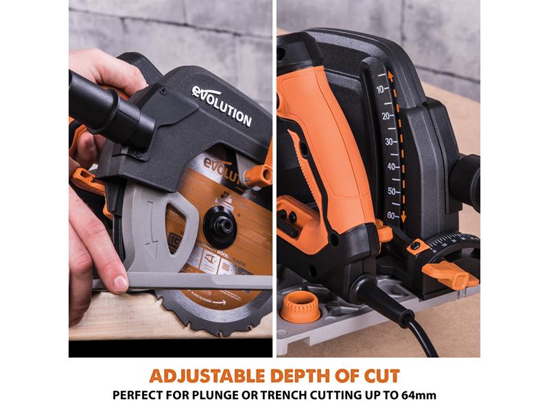 Evolution R185CCSX Circular Track Saw Kit 185mm 1600W 240V EVL185CCSXP