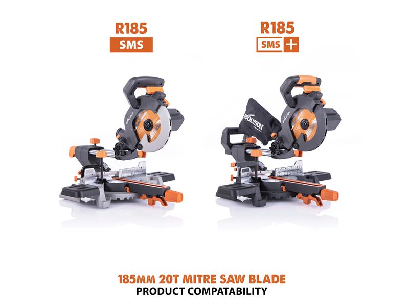Evolution Multi-Material Mitre Saw Blade 185 x 20mm x 20T EVL185MULTMS