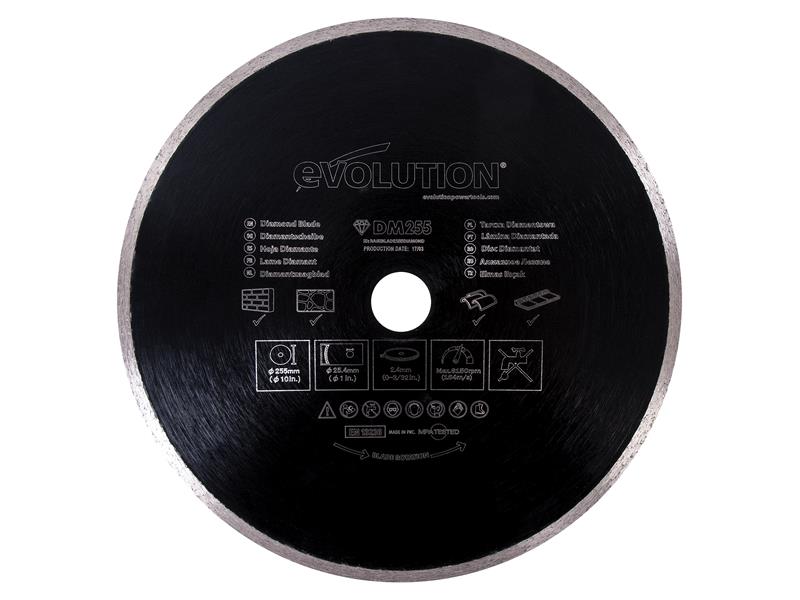 Evolution RAGE® Diamond Blade, Continuous Rim 255 x 25.4mm EVL255DIAM