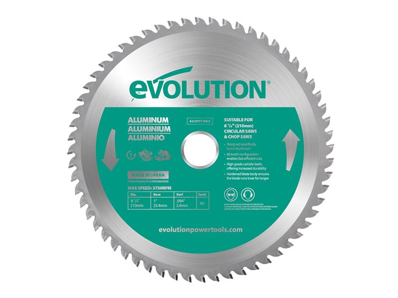 Evolution Aluminium Cutting Circular Saw Blade 210 x 25.4mm x 60T EVLA210TC60C