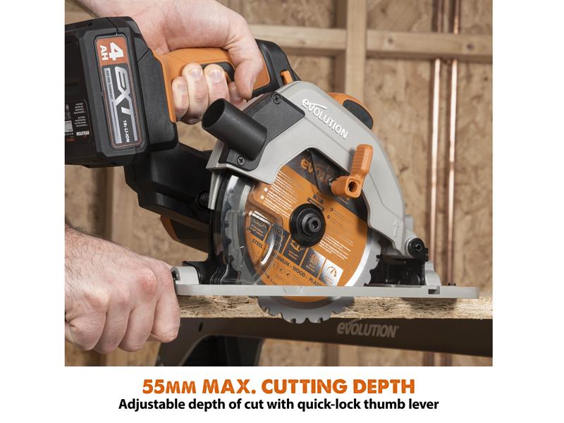 Evolution R165CCS-Li EXT Circular Saw 18V 1 x 4.0Ah Li-ion EVLR165CCS4