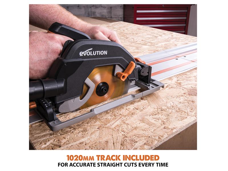 Evolution R185CCSX Circular Track Saw Kit 185mm 1600W 110V EVLR185CCSXL