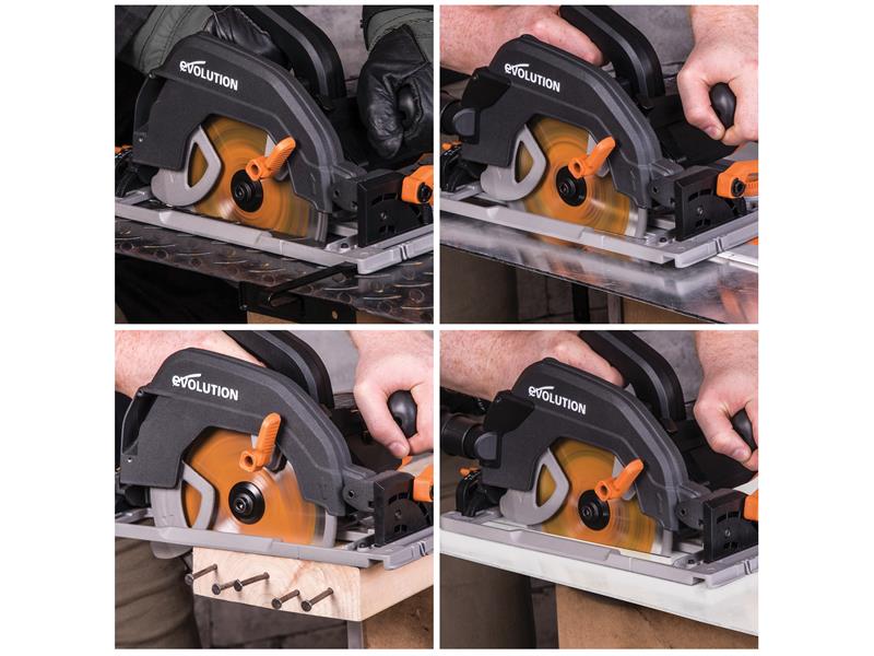 Evolution R185CCSX Circular Track Saw Kit 185mm 1600W 240V EVLR185CCSX