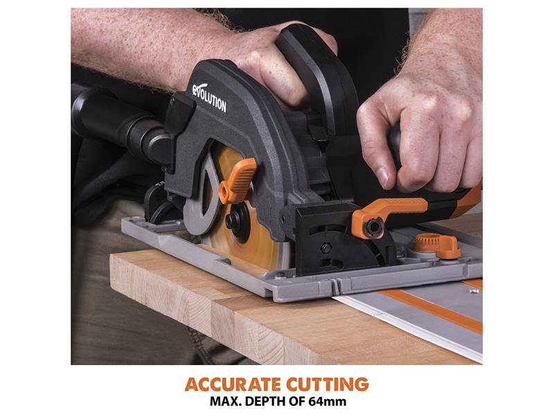Evolution R185CCSX Circular Track Saw Kit 185mm 1600W 110V EVLR185CCSXL