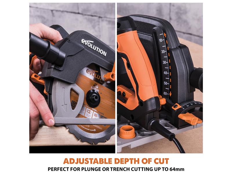 Evolution R185CCSX Circular Track Saw Kit 185mm 1600W 110V EVLR185CCSXL