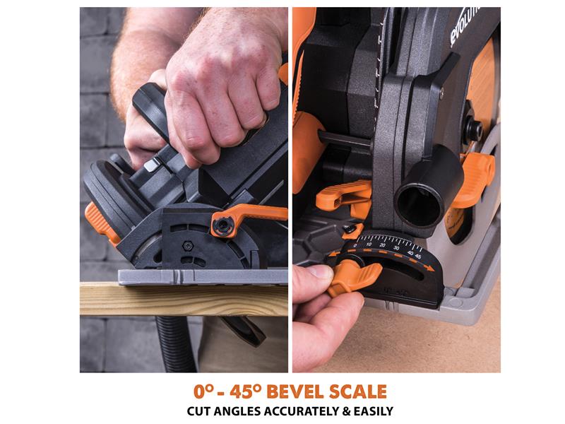 Evolution R185CCSX Circular Track Saw Kit 185mm 1600W 110V EVLR185CCSXL